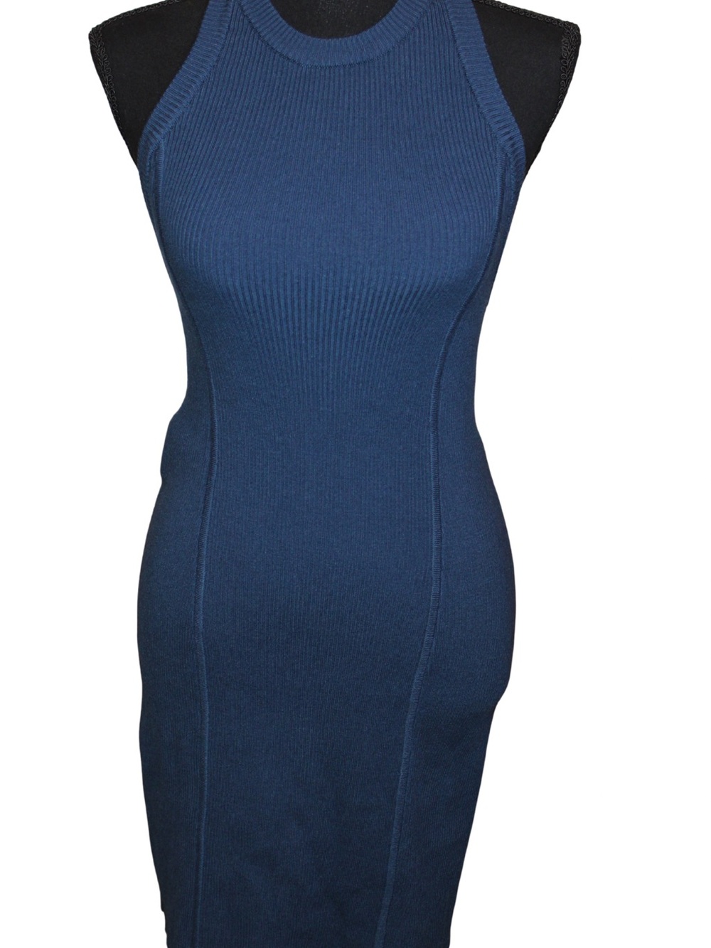 Daily Practice - Ribbed Knit Bodycon Dress - Navy (M)